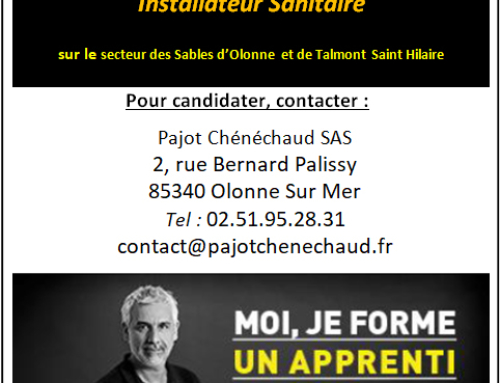 Pajot Chénéchaud recherche un apprenti en CAP Installateur Sanitaire