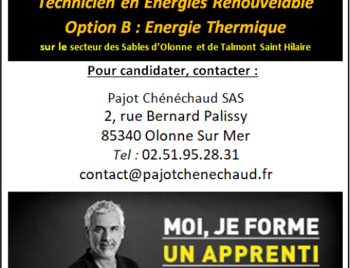 Pajot Chénéchaud recherche un apprenti en « Energie Thermique »