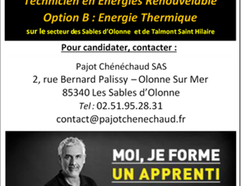 Pajot Chénéchaud recherche un apprenti en « Energie Thermique »